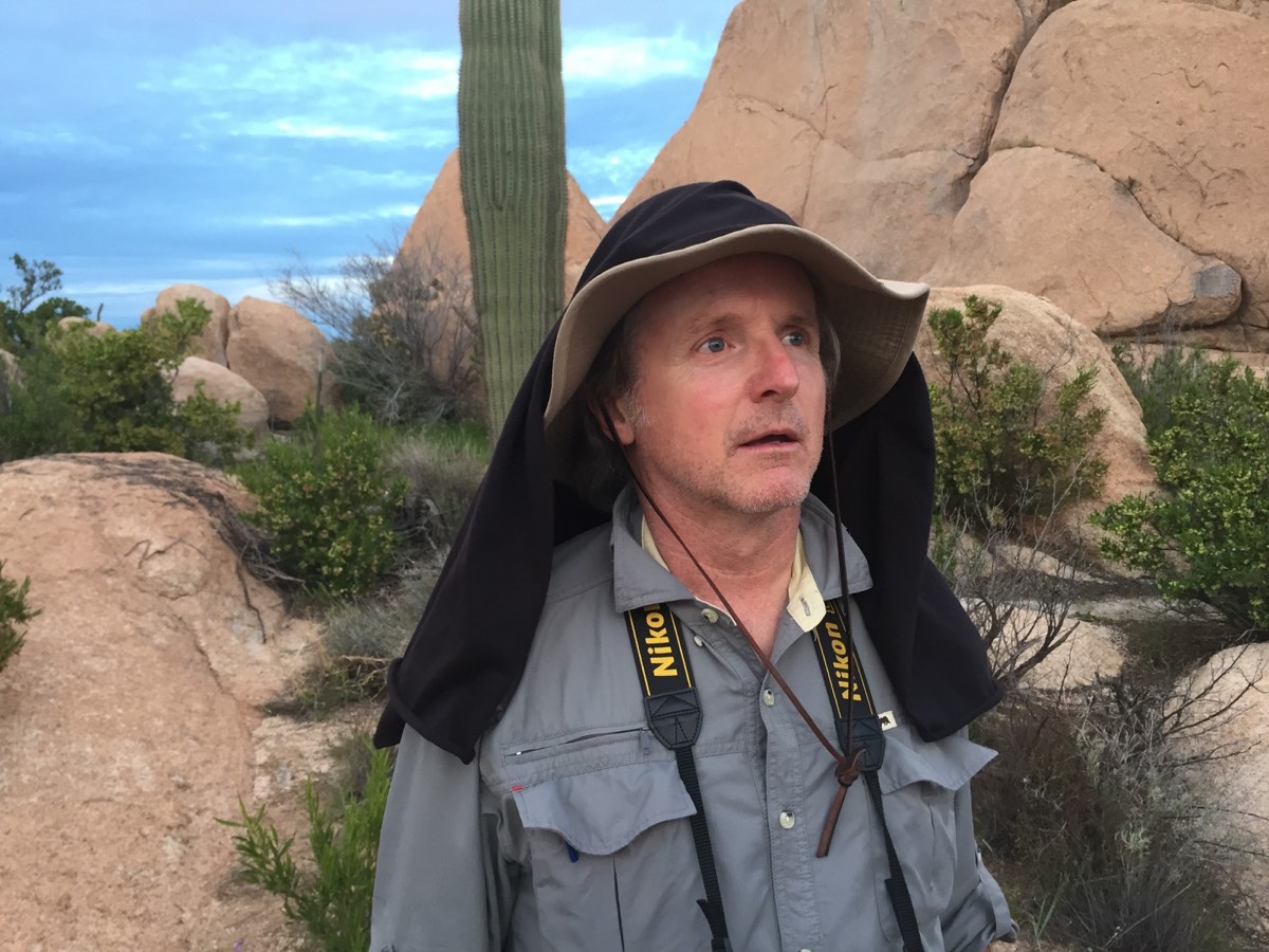 Michael Schaertl on location in the desert with his camera gear